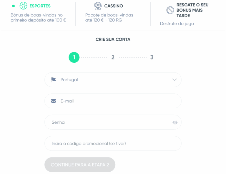 Formulário de registo Granawin