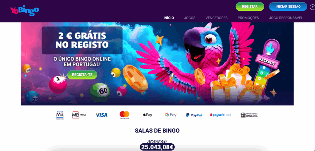 Página inicial YoBingo