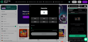 inserir valor para depositar