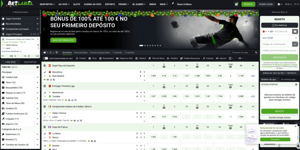 BetLabel Página Inicial